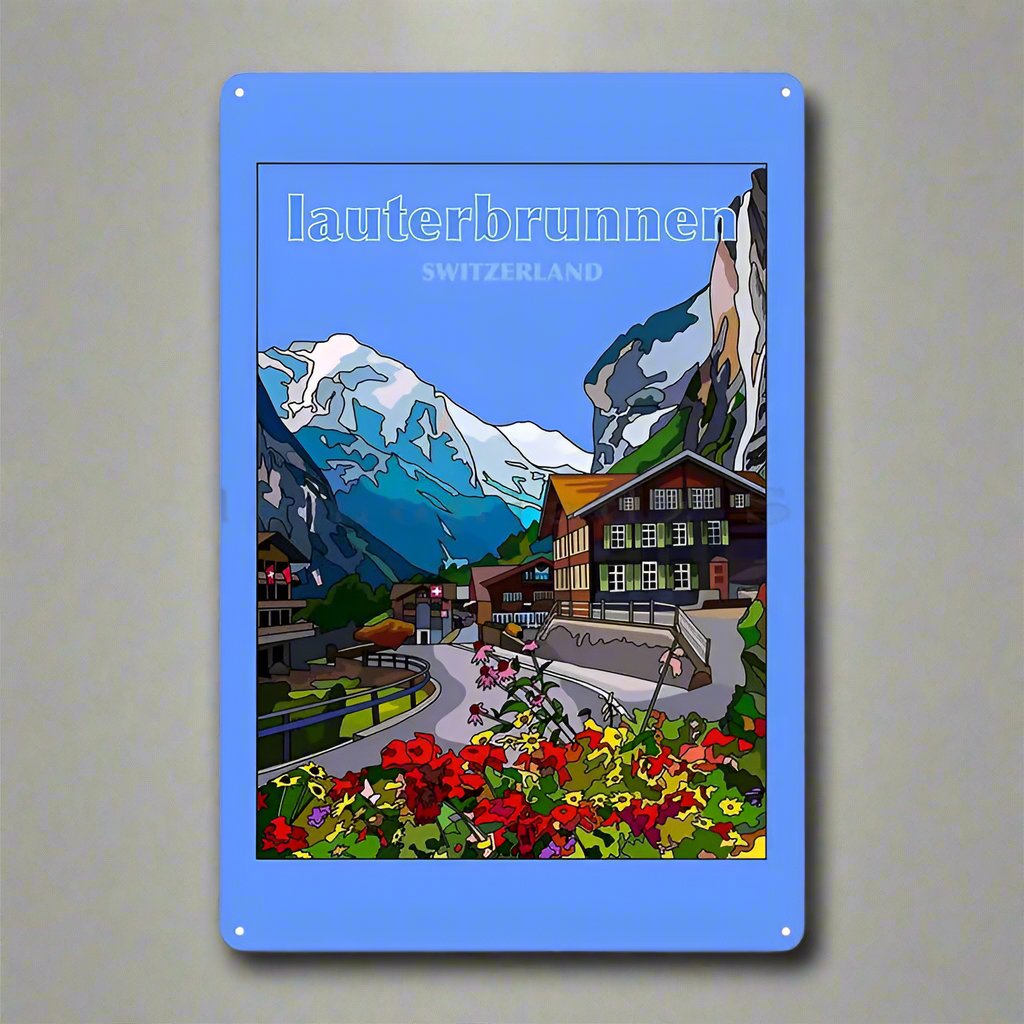 Lauterbrunnen Switzerland Metal Sign