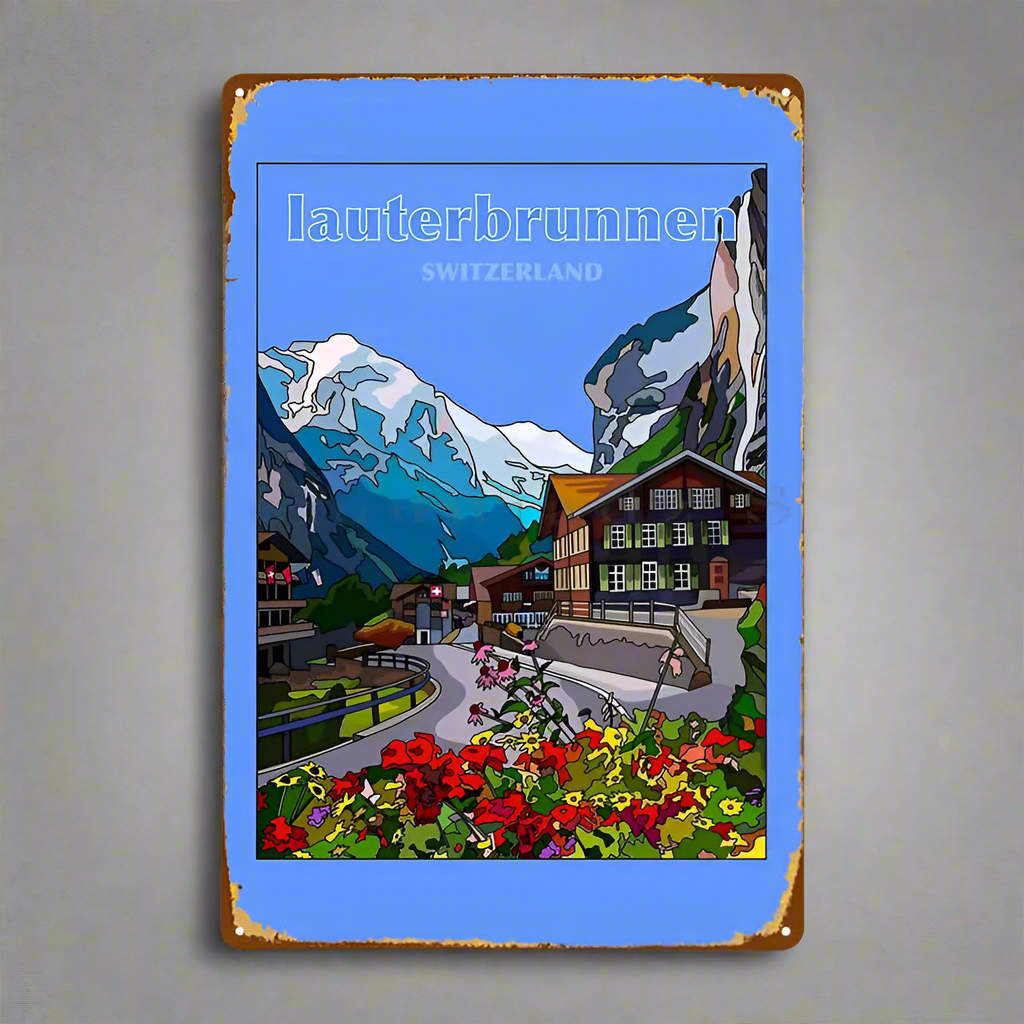 Lauterbrunnen Switzerland Metal Sign