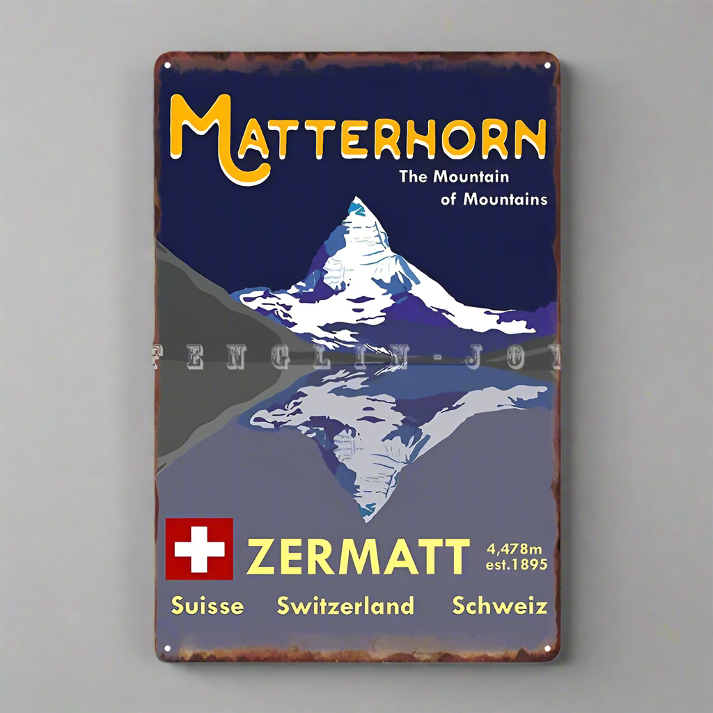 Matterhorn Zermatt Switzerland Metal Sign